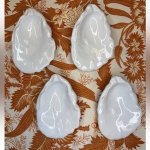 Hall China USA Pottery #240 Oyster Shell Dish Set Of 4 Made In The USA